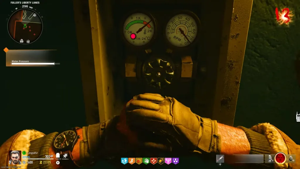 Pressure Gauge Set to 3/4 in Liberty Falls in Black Ops 6 Zombies