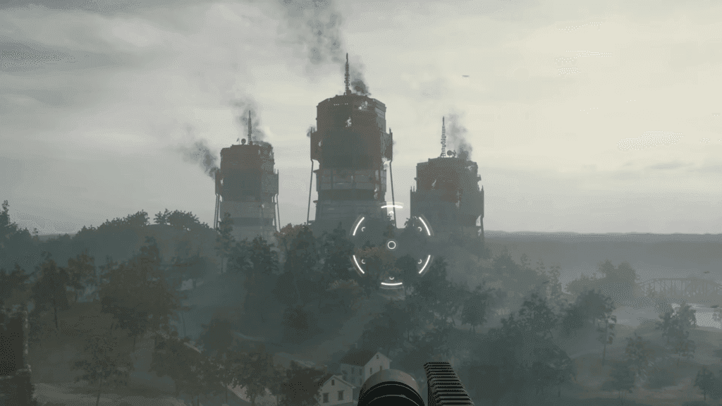 Black Ops 6 Zombies Janus Towers Seen from the Chopper Gunner in the Liberty Falls map