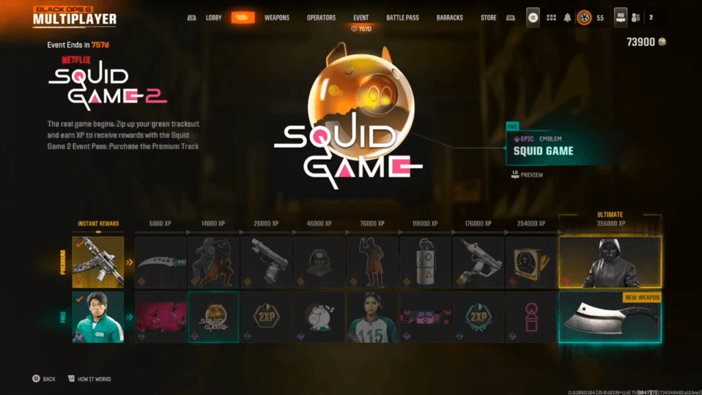 Squid Game Emblem Black Ops 6 Squid Game Event