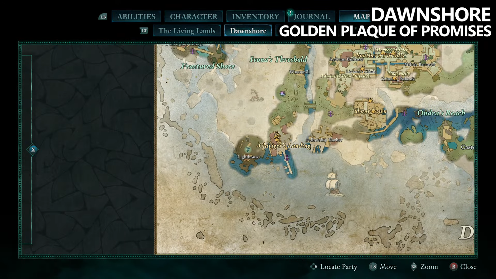 Avowed - Dawnshore - Woedecia - God Shrine Totem Fragment - Golden Plaque of Promises Location - Lighthouse (4)