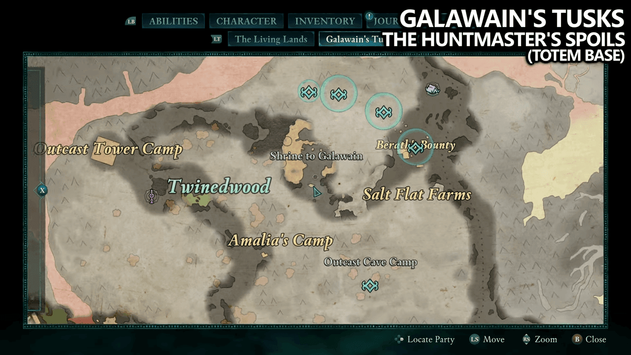 Avowed - Huntermasters Spoils God Shrine Totem Base - Galwains Tusk Totem Fragment Locations (3)